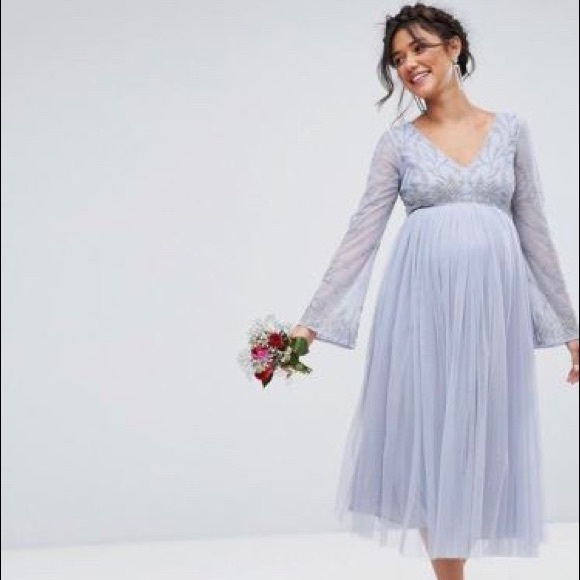 maya long sleeve midi dress